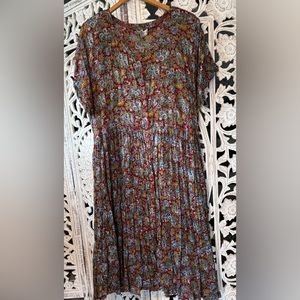 S. Roberts Vintage Print Dress Gauze Size 22/24